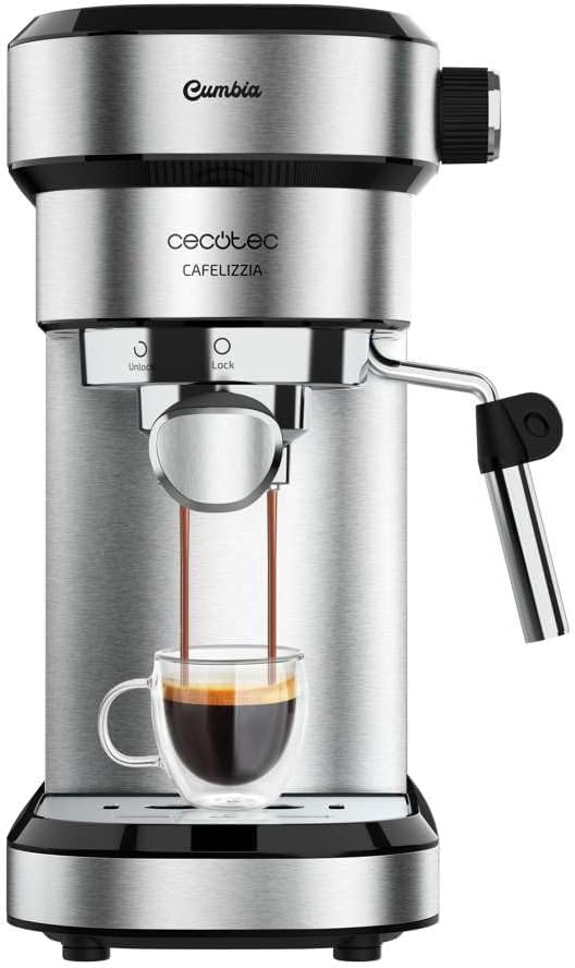 Cafetera express con doble salida cafelizzia steel